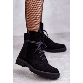Semišové kozačky na zip Nicole 2754 Black černý 1