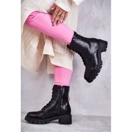 Vinceza Kožené Boty Na černý Tonje Zip 2