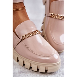 Sergio Leone Lakované boty s řetízkem Beige Anne béžový 2