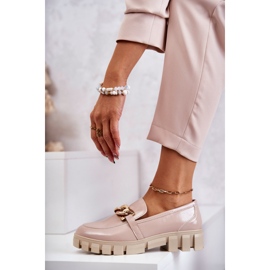 Sergio Leone Lakované Mokasíny Na Platformě Béžová Inger béžový 2