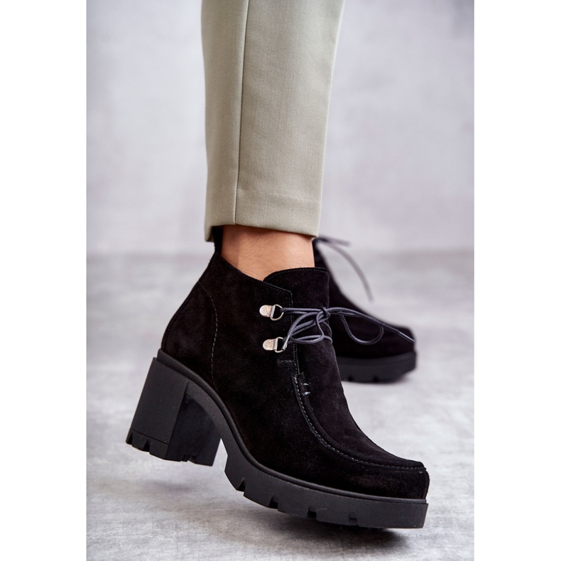 Dámské semišové boty se zavazováním černá Marianne 1 Dámské semišové boty se zavazováním černá Marianne 1