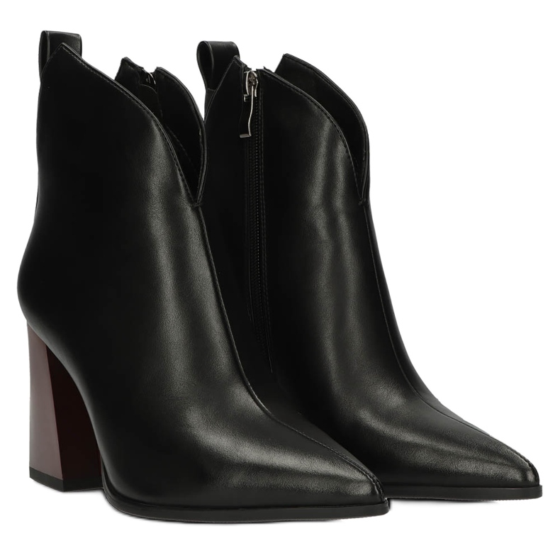 Stylové kozačky na sloupku Filippo DBT4042 Black černý 4