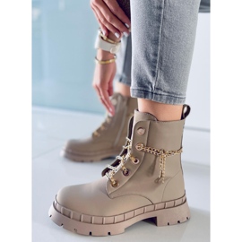 Šněrovací kozačky Lohan Apricot béžový 1