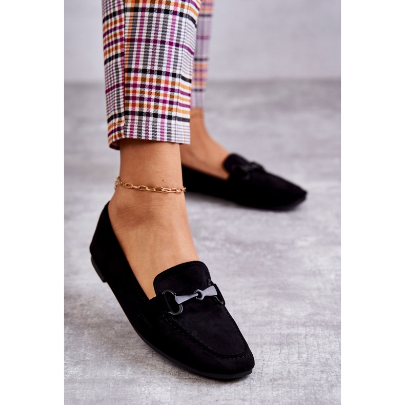 FB2 Semišové mokasíny S černým Santi Dekorací černá 1