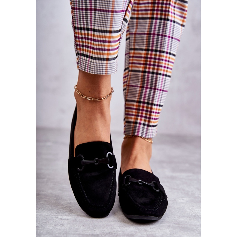 FB2 Semišové mokasíny S černým Santi Dekorací černá 2