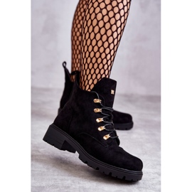 S.Barski Klasické dámské semišové černé boty Telma černá 1