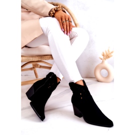 S.Barski Semišové dámské černé kovbojské boty Devon černý 3