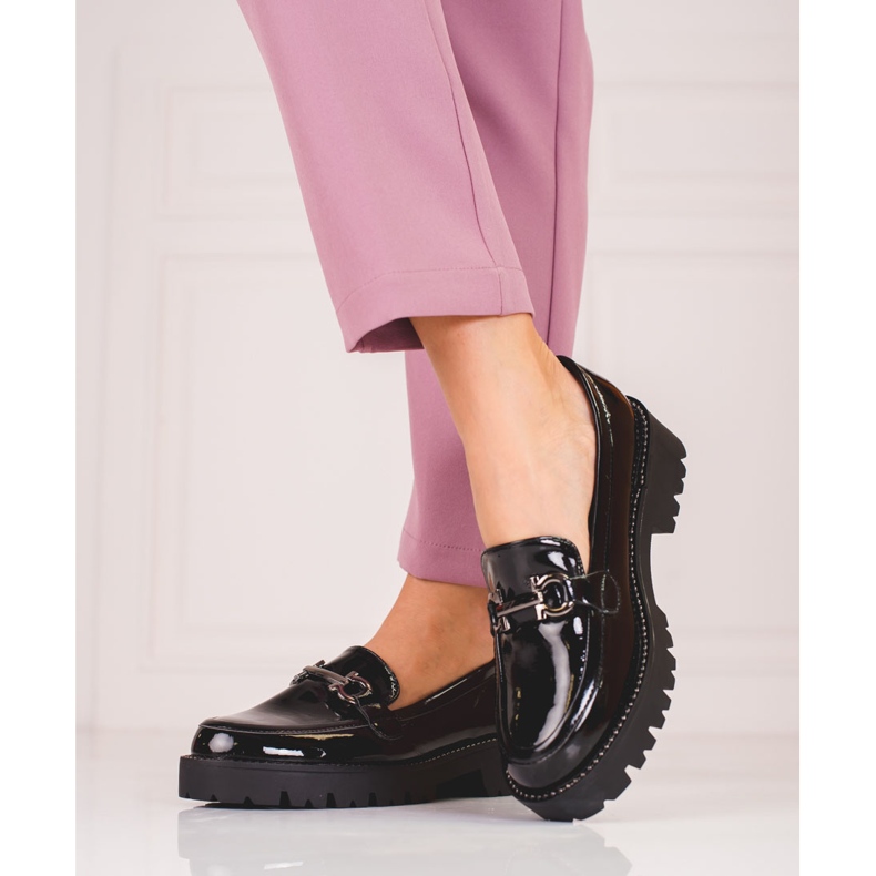 Dámské mokasíny na silné podrážce Shelovet černá 1