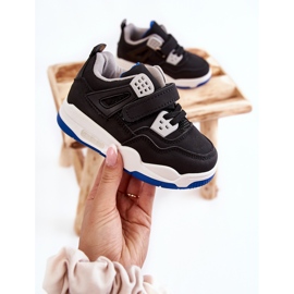 FR1 Dětské kožené sportovní boty Black and Navy Marisa černý modrý 1