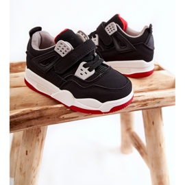 FR1 Dětské kožené sportovní boty Black and Red Marisa černá 6