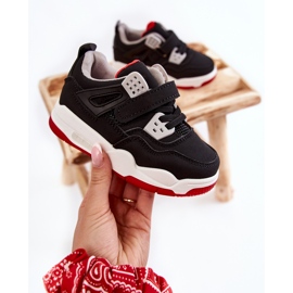FR1 Dětské kožené sportovní boty Black and Red Marisa černá 2