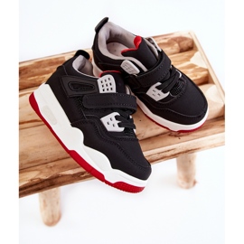 FR1 Dětské kožené sportovní boty Black and Red Marisa černá 5