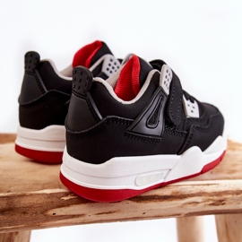 FR1 Dětské kožené sportovní boty Black and Red Marisa černá 3