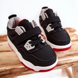 FR1 Dětské kožené sportovní boty Black and Red Marisa černá 4
