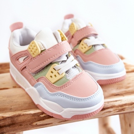FR1 Dětské kožené sportovní boty Multicolor Marisa modrý růžový zelený 1