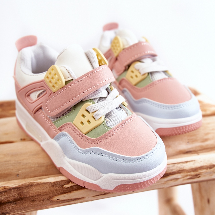 FR1 Dětské kožené sportovní boty Multicolor Marisa modrý růžový zelený 1