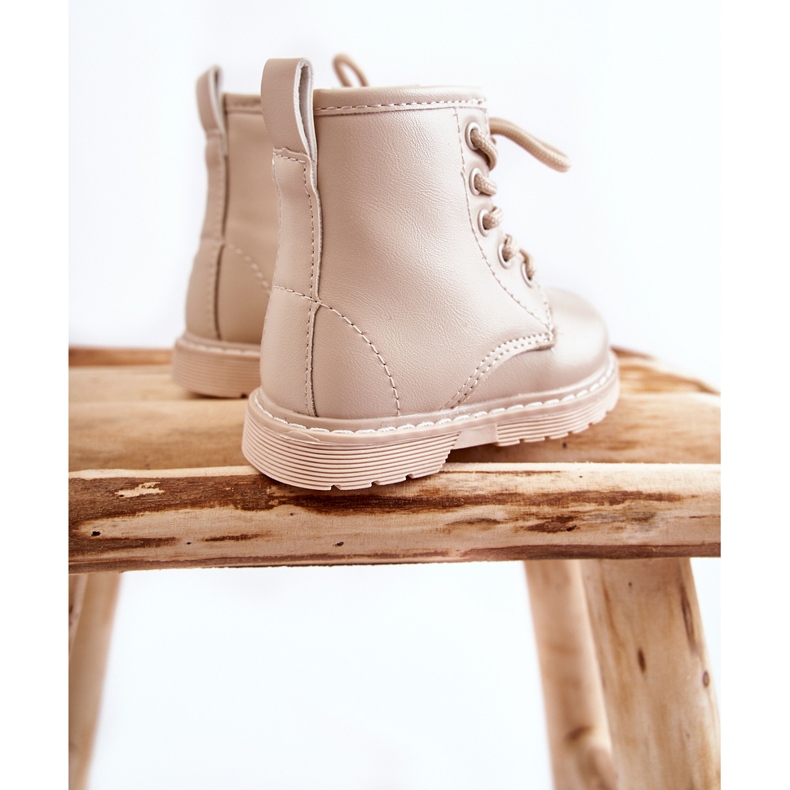 Dětské Kožené Kozačky Se Zipem Béžová Omua béžový 2 Dětské Kožené Kozačky Se Zipem Béžová Omua béžový 2