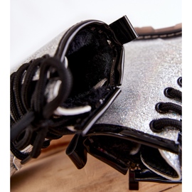 FR1 Dětské holínky teplé se zipem lakovaný stříbrný goopy 2 FR1 Dětské holínky teplé se zipem lakovaný stříbrný goopy 2