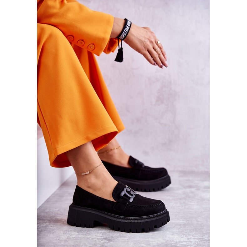 Dámské Semišové Boty S černým Zdobením černá 3