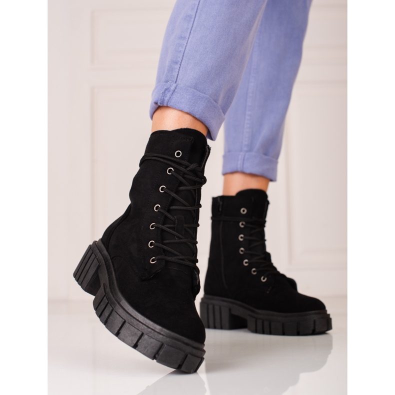 Černé semišové dámské pracovní oděvy Shelovet černá 1