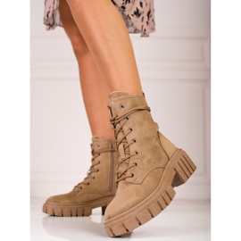 Béžové semišové dámské tašky Shelovet béžový hnědý 1