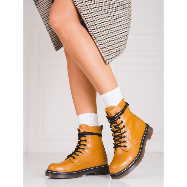 Šněrovací hnědé boty Shelovet pro ženy hnědý 1