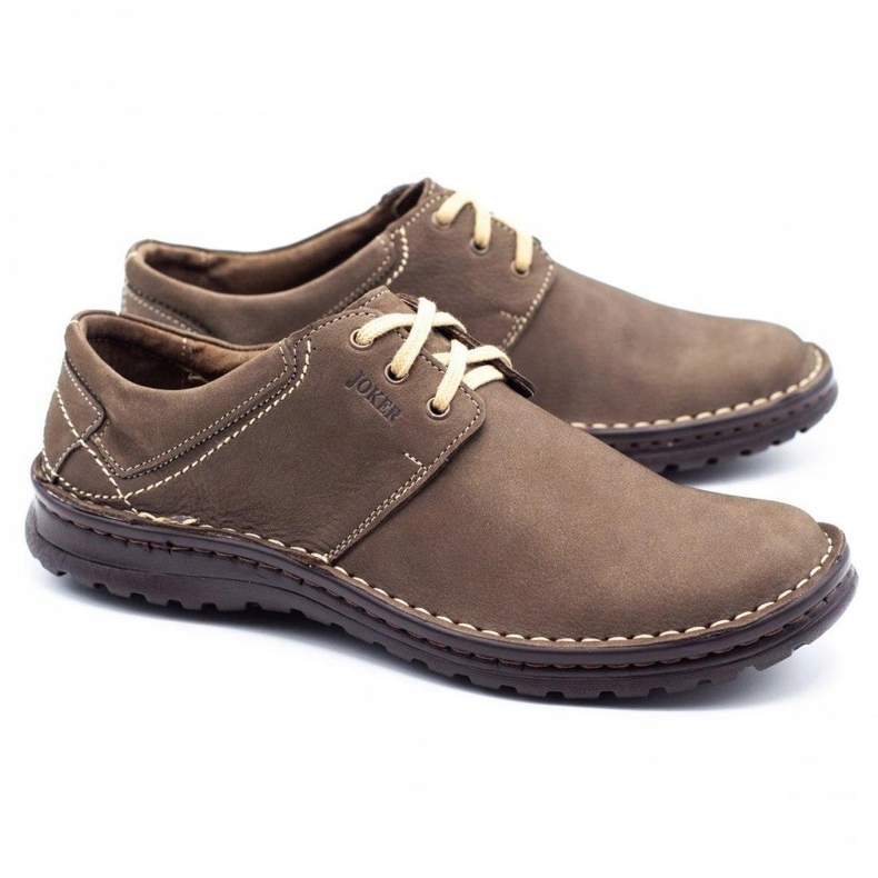 Joker Pánské kožené boty 229 olivové vícebarevný khaki 2