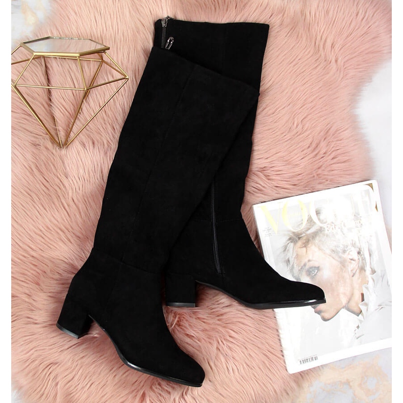 Černé teplé dámské boty Sergio Leone na sloupku černá 2 Černé teplé dámské boty Sergio Leone na sloupku černá 2