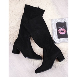 Dámské kozačky na post black Sergio Leone černá 1