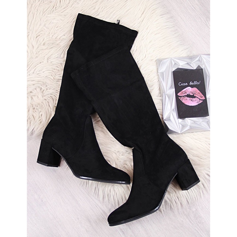 Dámské kozačky na post black Sergio Leone černá 1