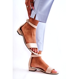 PA2 Dámské kožené sandály Béžová Shanley 4099 béžový 2