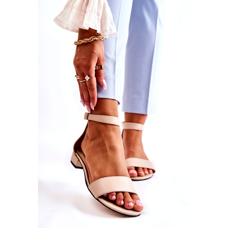 PA2 Dámské kožené sandály Béžová Shanley 4099 béžový 1