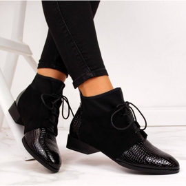 Dámské zateplené holínky černé hadí kůže Filippo černá 1