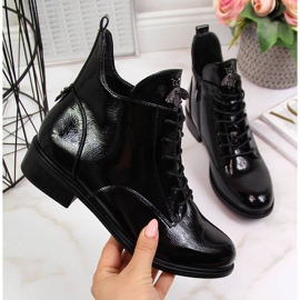 Dámské černé zateplené lakované černé kozačky Filippo černá 2 Dámské černé zateplené lakované černé kozačky Filippo černá 2