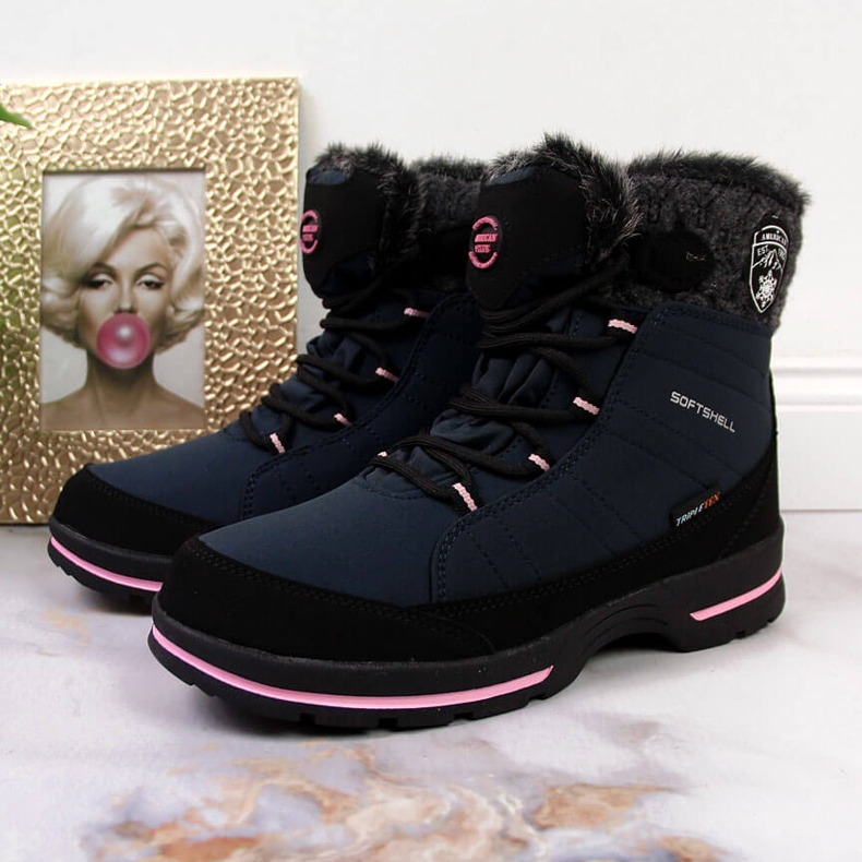 Dívčí nepromokavé sněhule American Club v tmavě modré barvě modrý 2