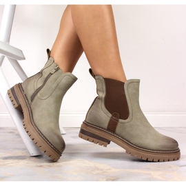 Boty Jodhpur na khaki platformě eVento 5