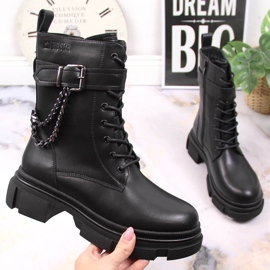 Černé kožené kabelky pro ženy s řetízkem, vyhřívané černé Big Star KK274486 černá 1