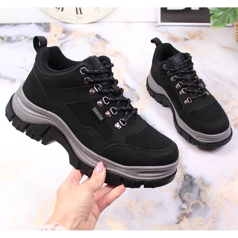 Dámské černé kozačky s fleecem Big Star KK274364 černá 1