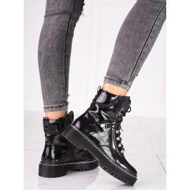 Shelovet dámské dělnice se šněrováním černý 1