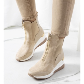 BM Béžové tenisky na klínku Triiaca béžový 1