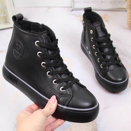 Vysoce zateplené černé dětské tenisky Big Star KK374228 černá 1