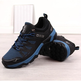 Pánská černomodrá trekingová sportovní obuv Big Star KK174106 černá modrý 4