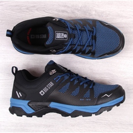 Pánská černomodrá trekingová sportovní obuv Big Star KK174106 černá modrý 5