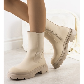 BM Matné béžové kozačky Antede béžový 2 BM Matné béžové kozačky Antede béžový 2