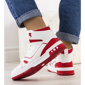 PA1 Červené kotníkové tenisky Megatheo bílý 1