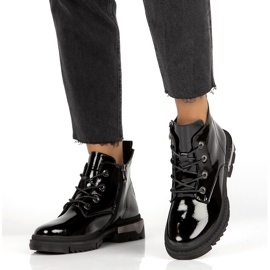 Teplé lakované boty Filippo DBT4173 BK černý 1