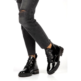 Teplé lakované boty Filippo DBT4173 BK černý 3