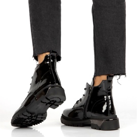 Teplé lakované boty Filippo DBT4173 BK černý 4