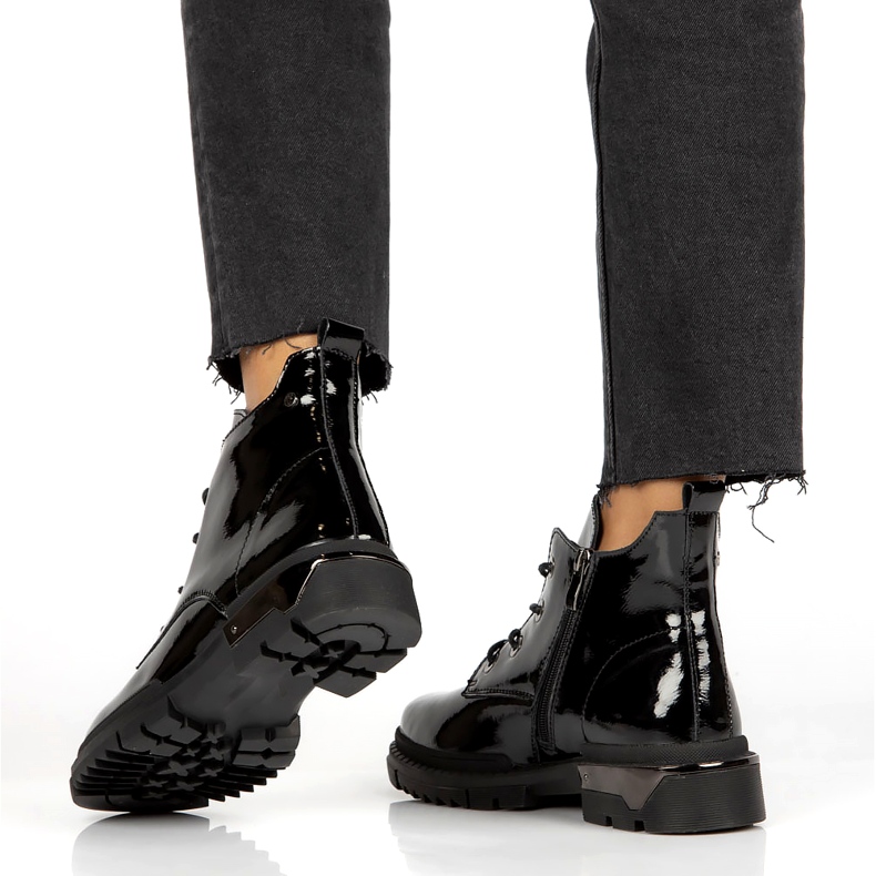 Teplé lakované boty Filippo DBT4173 BK černá 4