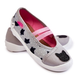 BEFADO S.A. Pantofle Ballerina Befado Kitten 116X302 šedé šedá 1